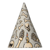 スケルトンDoodles:ヴィンテージテキスタイルパターン。 パーティーハット (右)