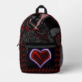 スケルトンEmo愛好家とハート プリントバックパック
