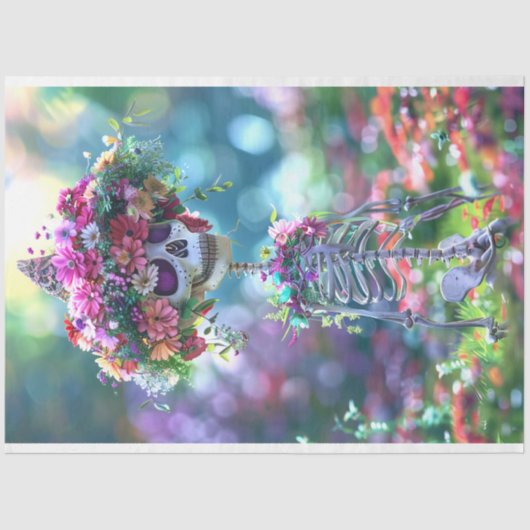 スケルトンHippieは全てのボーン&フラワーデコページ 薄葉紙 (正面)