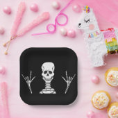 スケルトンILYスクエアパーティープレート ペーパープレート (パーティー)