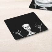 スケルトンILY紙コースター スクエアペーパーコースター (アングル)