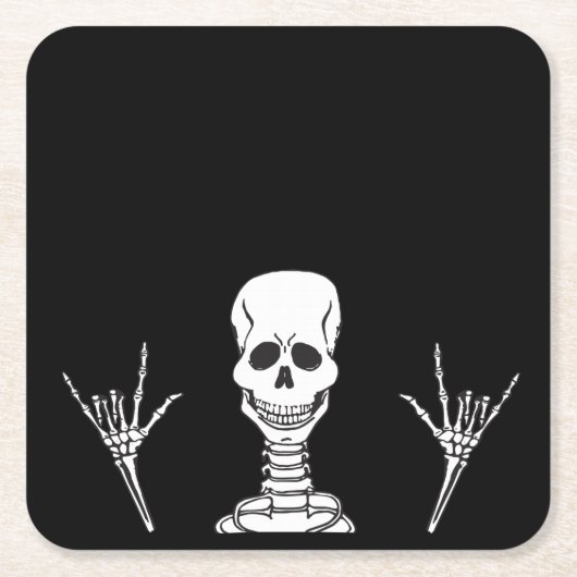 スケルトンILY紙コースター スクエアペーパーコースター (正面)