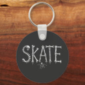 スケルトンSKATEホラー デザイン キーホルダー (正面)