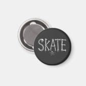 スケルトンSKATEホラー デザイン マグネット (正面/裏面)