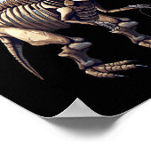 スケルトンTレックス恐竜面白いハロウィンカボボ ポスター (角)