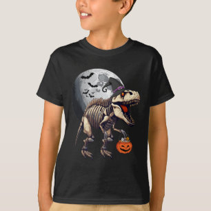 スケルトンTレックス恐竜面白いハロウィンカボボ Tシャツ