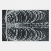 スケルトンX線リブケージヴィンテージ白黒ゴシック ラッピングペーパーシート (正面2)