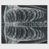 スケルトンX線リブケージヴィンテージ白黒ゴシック ラッピングペーパー (フラット)