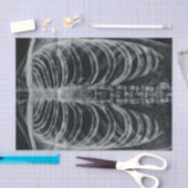 スケルトンX線リブケージヴィンテージ白黒ゴシック 薄葉紙 (クラフト)