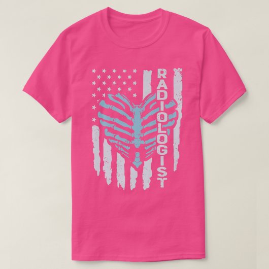 スケルトンX線技術放射線技師アメリカR Tシャツ (デザイン正面)