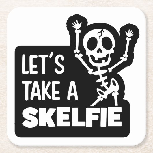 スケルフィーコースターを持って行こう スクエアペーパーコースター (正面)