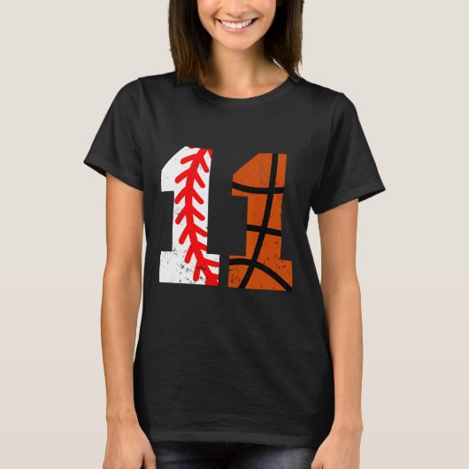 スケル11番ユニフォーム 11歳の誕生日おめでとう Tシャツ (正面)