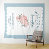 スケロップエッジ フローラル ピンク ブライズメイド  タペストリー (インサイチュ(横))