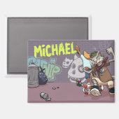 スケーおもしろいタボードグラフィティという名前を付けた猫たち マグネット (正面/裏面)