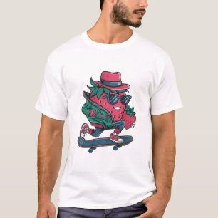 スケーおもしろいトボーダークールベリー好きイチゴ Tシャツ