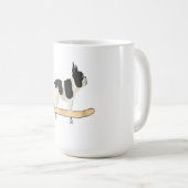 スケーおもしろいトボードフランスのブルドッグの子犬ギフト コーヒーマグカップ (正面右)