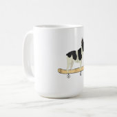 スケーおもしろいトボードフランスのブルドッグの子犬ギフト コーヒーマグカップ (正面左)