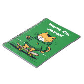 スケーおもしろいボード上のキュートなスケートキャット ノートブック (左側)