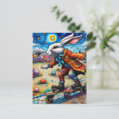 スケーカラフルトボーディングウサギ ポストカード (スタンド正面)