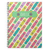 スケーカラフルボードのパタパーソナライズされたーン ノートブック (正面)