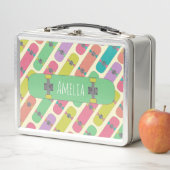 スケーカラフルボードのパタパーソナライズされたーン メタルランチボックス (インサイチュ)