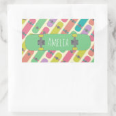 スケーカラフルボードのパタパーソナライズされたーン 長方形シール (バッグ)