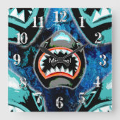 スケークマニアおもしろいマンガイラストレーション スクエア壁時計 (正面)