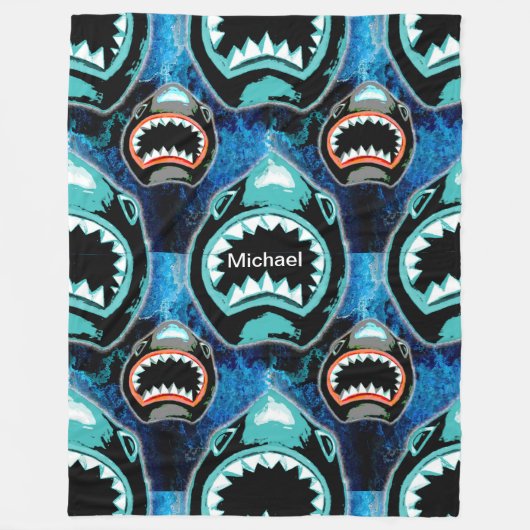 スケークマニアおもしろいマンガイラストレーション フリースブランケット (正面)