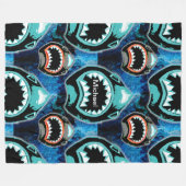 スケークマニアおもしろいマンガイラストレーション フリースブランケット (正面(横))