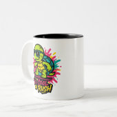 スケークールターカメレトロアポップ・アートのート ツートーンマグカップ (正面左)