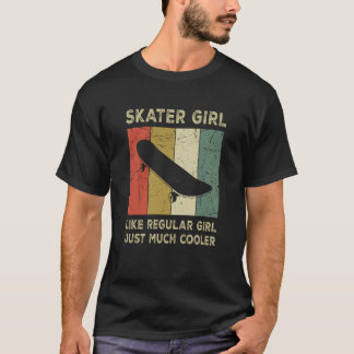 スケークールターガールレトロスケートボードスケートボードVi Tシャツ