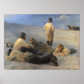 スケーゲンビーチの漁師P.S. Kroyer, Art ポスター (正面)