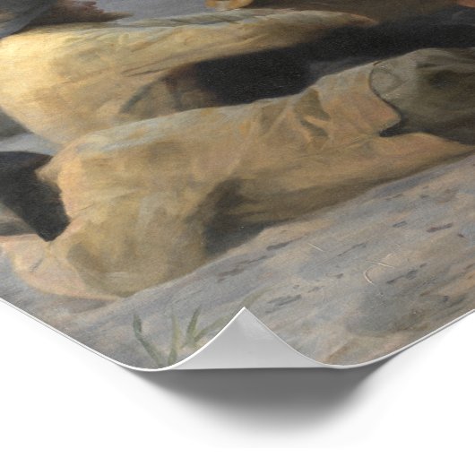 スケーゲンビーチの漁師P.S. Kroyer, Art ポスター (角)