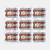 スケーターかわいいハムスターパターン フリースブランケット (正面(横))