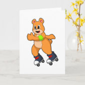 スケーターとしてのアメリカグマ インラインスケート付き カード (黄色い花)