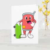 スケーターとスケートボード カード (黄色い花)