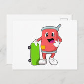 スケーターとスケートボード ポストカード (正面/裏面)