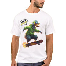 スケーターとトレンディなビブス向けの面白いアヒルのグラフィックTシャツ