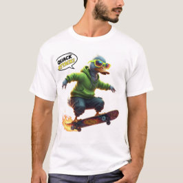 スケーターとトレンディなビブス向けの面白いアヒルのグラフィックTシャツ Tシャツ