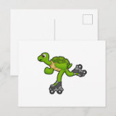スケーターのようなカメ（ローラー付きスケートを履くカメ） ポストカード (正面/裏面)