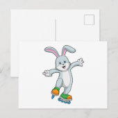 スケーターのウサギがインラインスケートを履く ポストカード (正面/裏面)