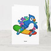 スケーターのオウムとスケートボード カード (裏面)