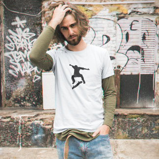 スケーターのシルエット スケートボード ストリートウェア Tシャツ