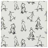 スケーターのスケッチパターン ファブリック (クローズアップ)