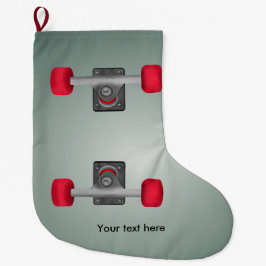 スケーターのスケートボードスケートボードの車輪とトラック ラージクリスマスストッキング