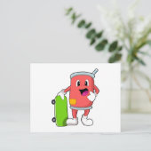 スケーターのスケートボード ポストカード (スタンド正面)