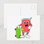 スケーターのスケートボード ポストカード (正面/裏面)