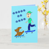 スケーターのドギー カード (黄色い花)