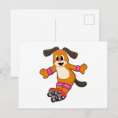 スケーターの犬(インラインスケート付き) ポストカード (正面/裏面)