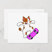スケーターの猫 スケートボード付き ポストカード (正面/裏面)